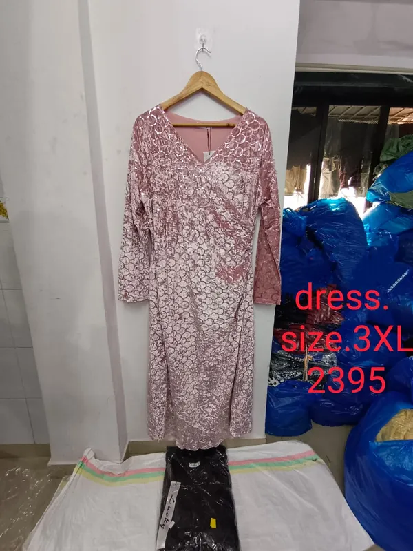 Pink_Sequin_Embellished_Long_Sleeve_Dress_For_Women