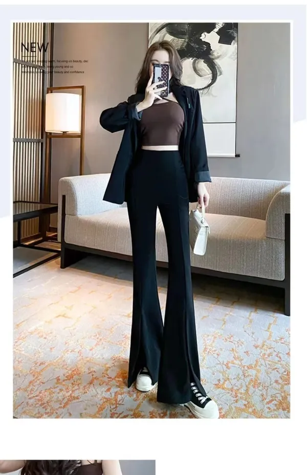 Black_Formal_Blazer_And_Crop_Top_Set_With_Flared_Trousers_For_Women