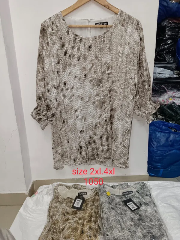 Grey_Snake_Print_Ruffled_Sleeve_Top_For_Women