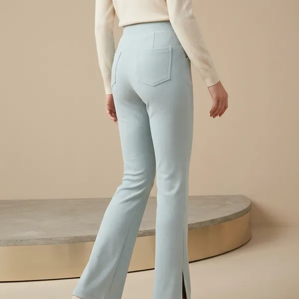 Light_Blue_High_Waist_Flared_Pants_For_Women
