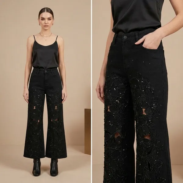 Black_Embellished_Flared_Pants_For_Women
