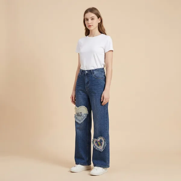 Dark_Blue_Denim_Heart_Patch_Wide_Leg_Jeans_For_Girls