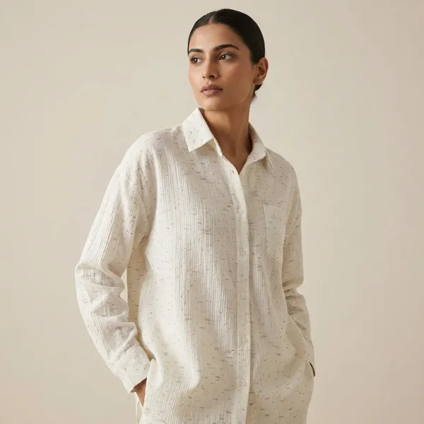 Off_White_Textured_Long_Sleeve_Shirt_For_Women