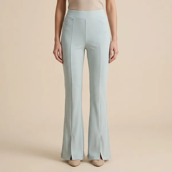 Light_Blue_High_Waist_Flare_Trousers_For_Women
