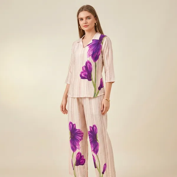 Peach_Floral_Printed_Turkish_Cotton_Co_Ord_Set_For_Women