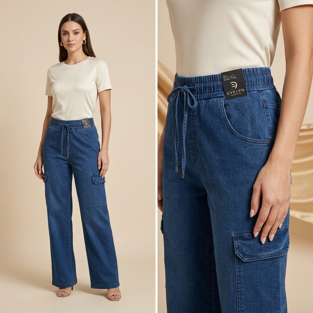 Blue_Denim_Cargo_Pants_For_Women