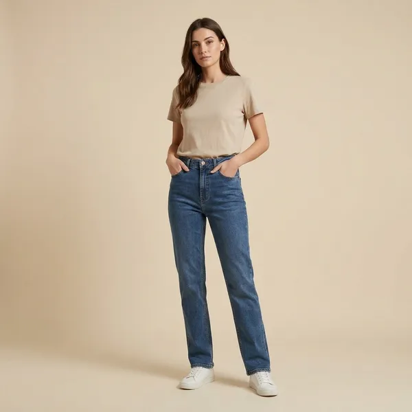 Dark_Blue_Satin_Straight_Fit_Jeans_For_Women