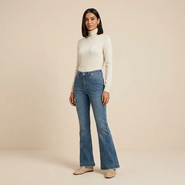 Blue_And_Grey_Denim_Bellbottom_Jeans_For_Women