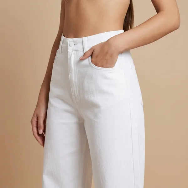 White_Flared_High_Waist_Denim_Pants_For_Women