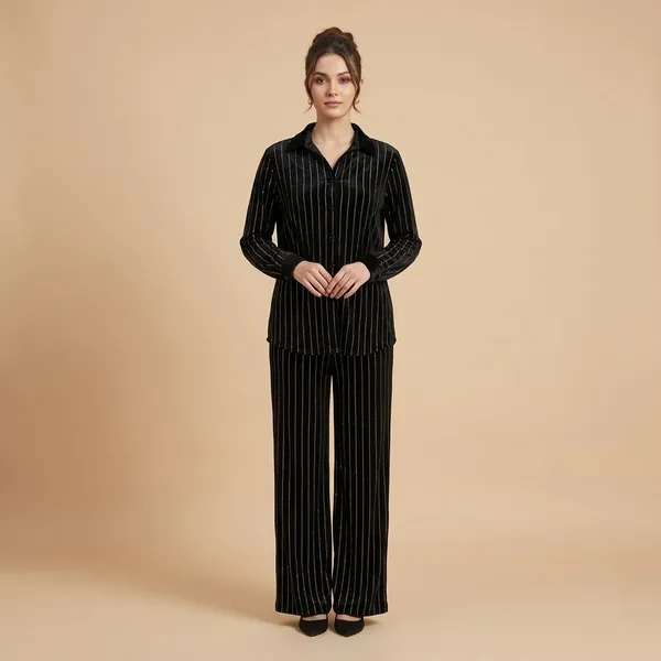Black_Pinstripe_Formal_Suit_Set_For_Women