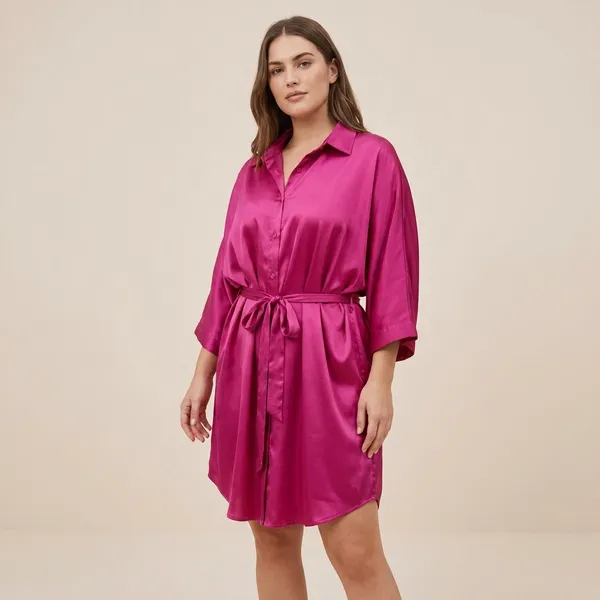 Pink_Satin_Oversized_Poncho_Robe_With_Belt