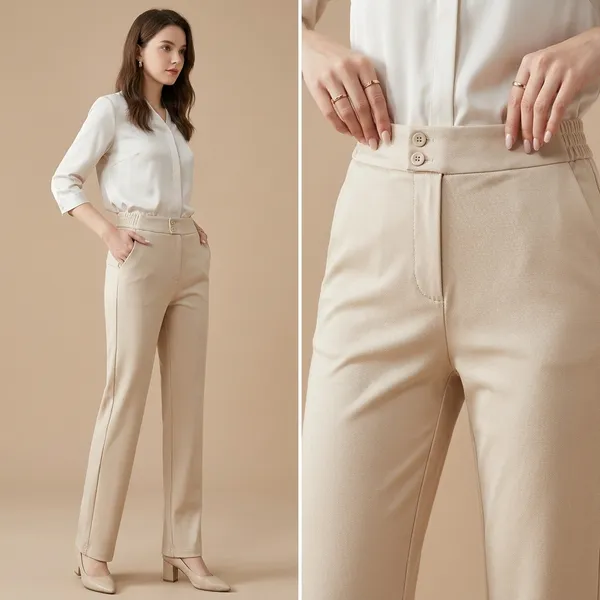 Multicolor_Cotton_Blend_Casual_Pants_Set_For_Women