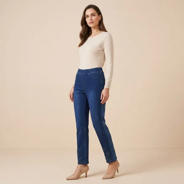 Blue_Denim_Floral_Embroidered_Straight_Fit_Jeans_For_Women