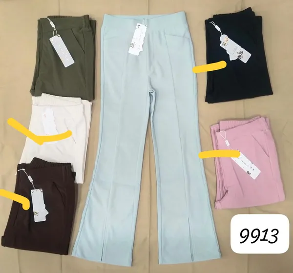 Light_Blue_High_Waist_Flared_Pants_For_Women