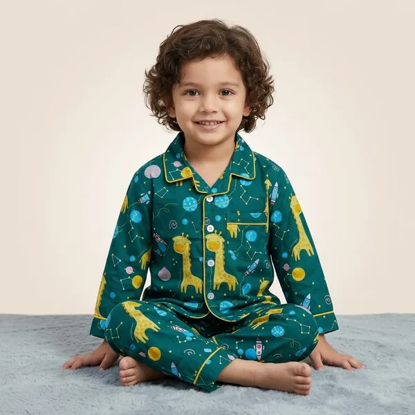 Green_Cotton_Night_Suits_For_Kids