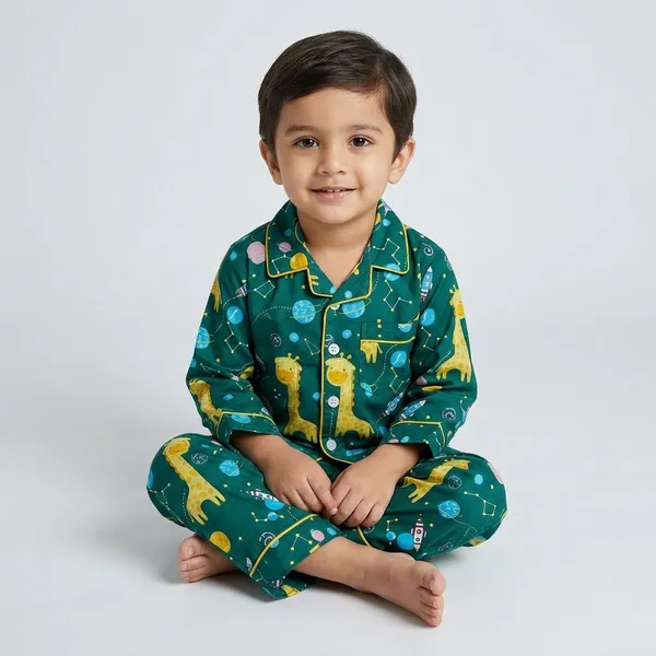 Green_Cotton_Night_Suits_For_Kids