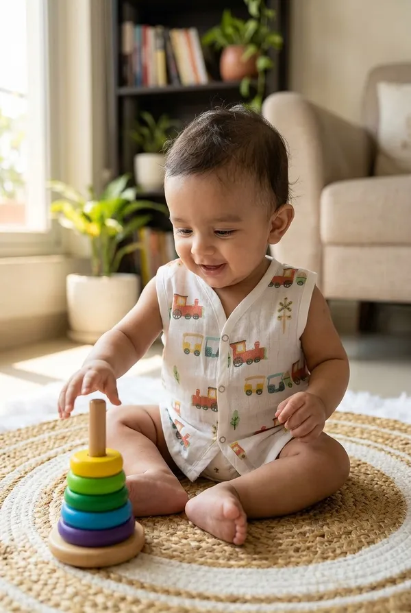 White_Muslin_Jhabla_For_Kids