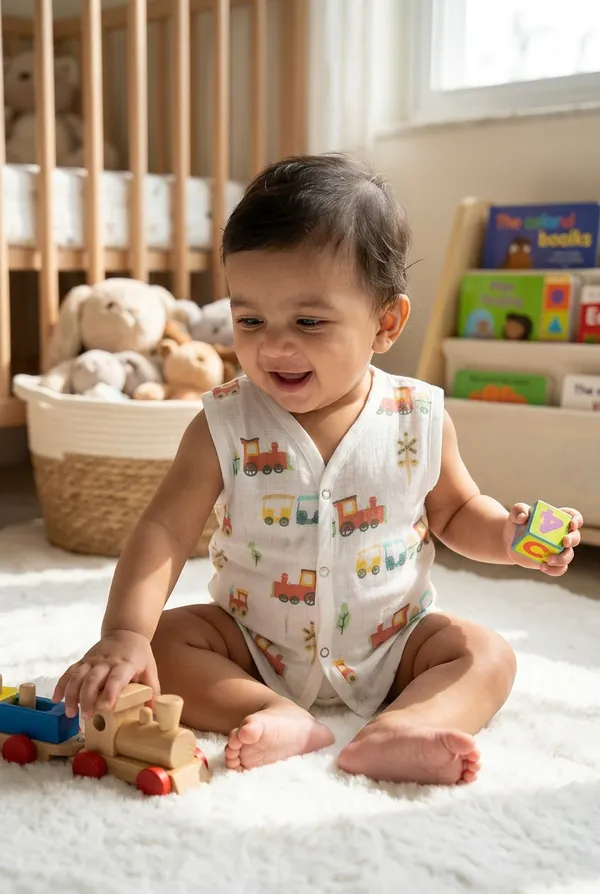 White_Muslin_Jhabla_For_Kids