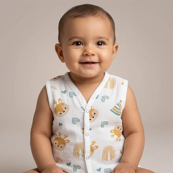 White_Muslin_Jhabla_For_Kids