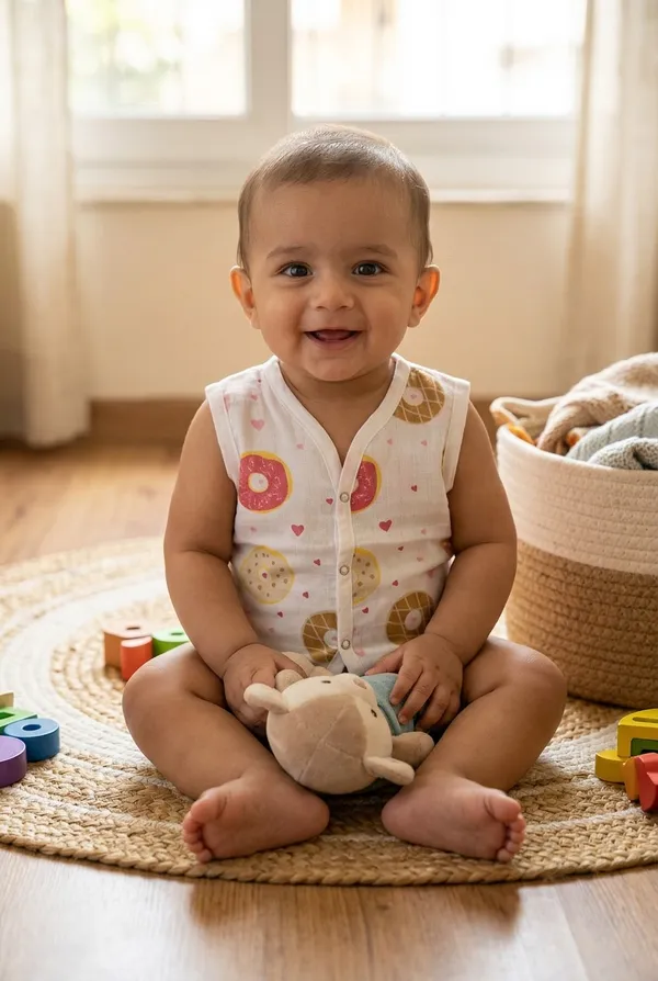 White_Muslin_Jhabla_For_Kids