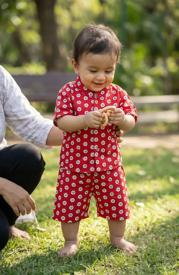 Red_Cotton_Co-Ord_Set_For_Kids