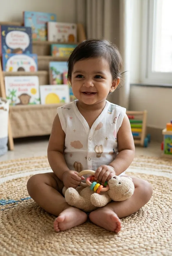 White_Muslin_Jhabla_For_Kids