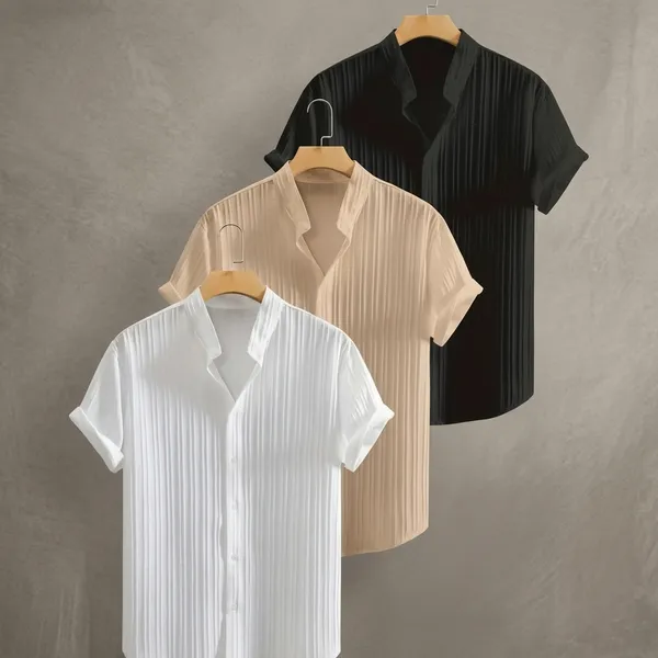 Men_S_Solid_Retro_Short_Sleeves_Button_Up_Shirt_Pack_Of_3_M