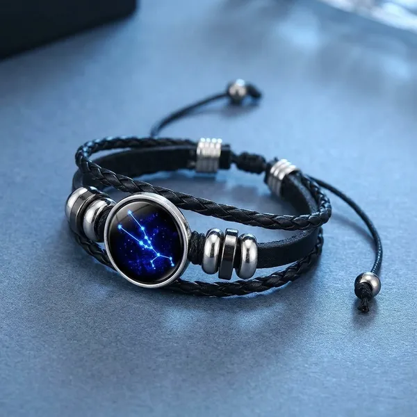 Guardian_Bracelet_Black_Leather_Bracelet_Adjustable_Taurus