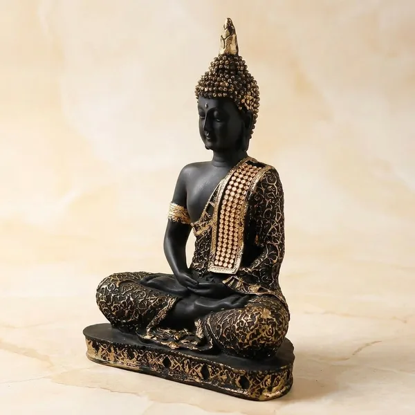 Ecraftindia_Black_And_Golden_Meditating_Lord_Buddha_Handcrafted_Decorative_Showpiece_Default_Title
