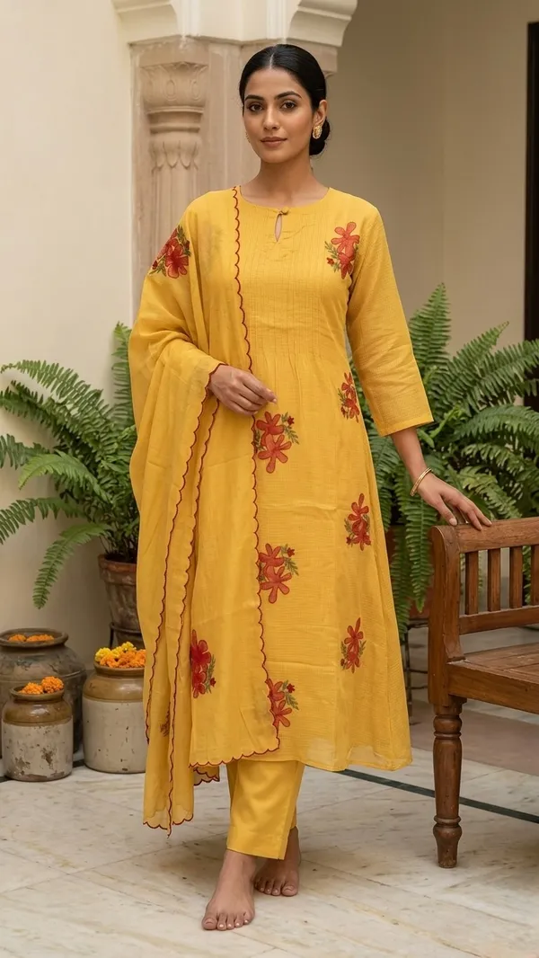 Yellow_Hand_Painting_And_Embroidered_Suit_Set
