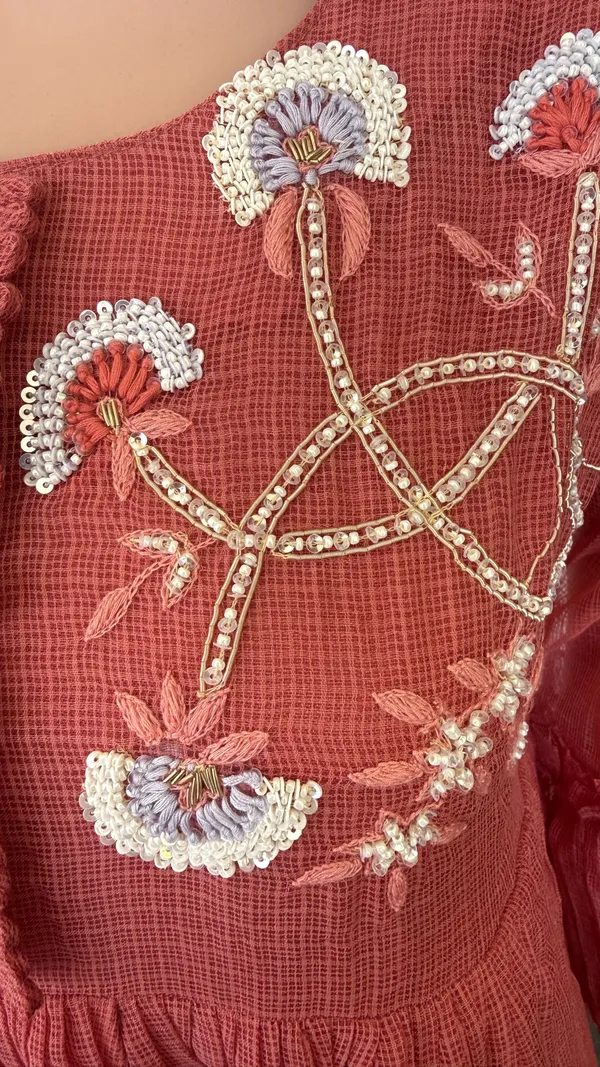 Coral_Pink_Embroidered_Dress_With_Bell_Sleeves