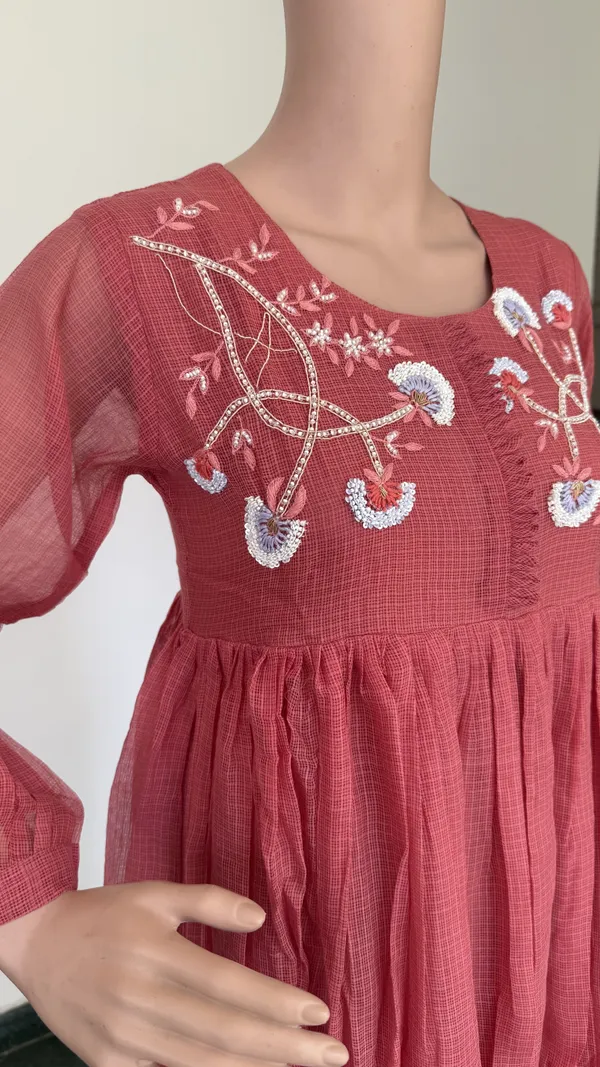Coral_Pink_Embroidered_Dress_With_Bell_Sleeves