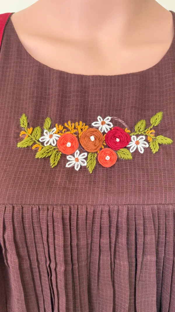 Deep_chocolate_brown_Kota_Doriya_suit_set_with_embroidery_