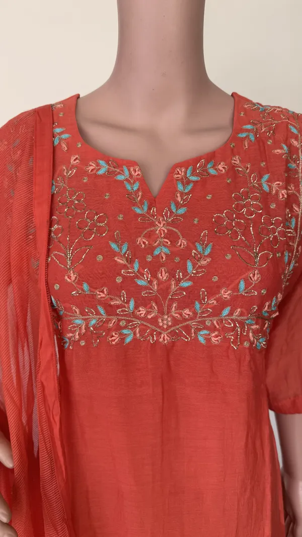 Coral_Mul_Chanderi_Suit_Set_With_Embriodery_And_Zardozi_Work