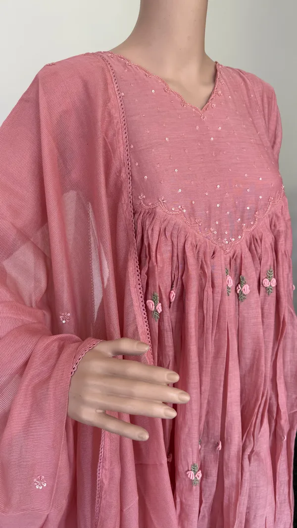 Pink_Mini_Flower_Embroidered_Mul_Chanderi_Suit_Set