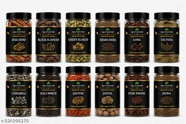 Whole_Spices_Combo_12_Varieties_100G_Each_With_Jars