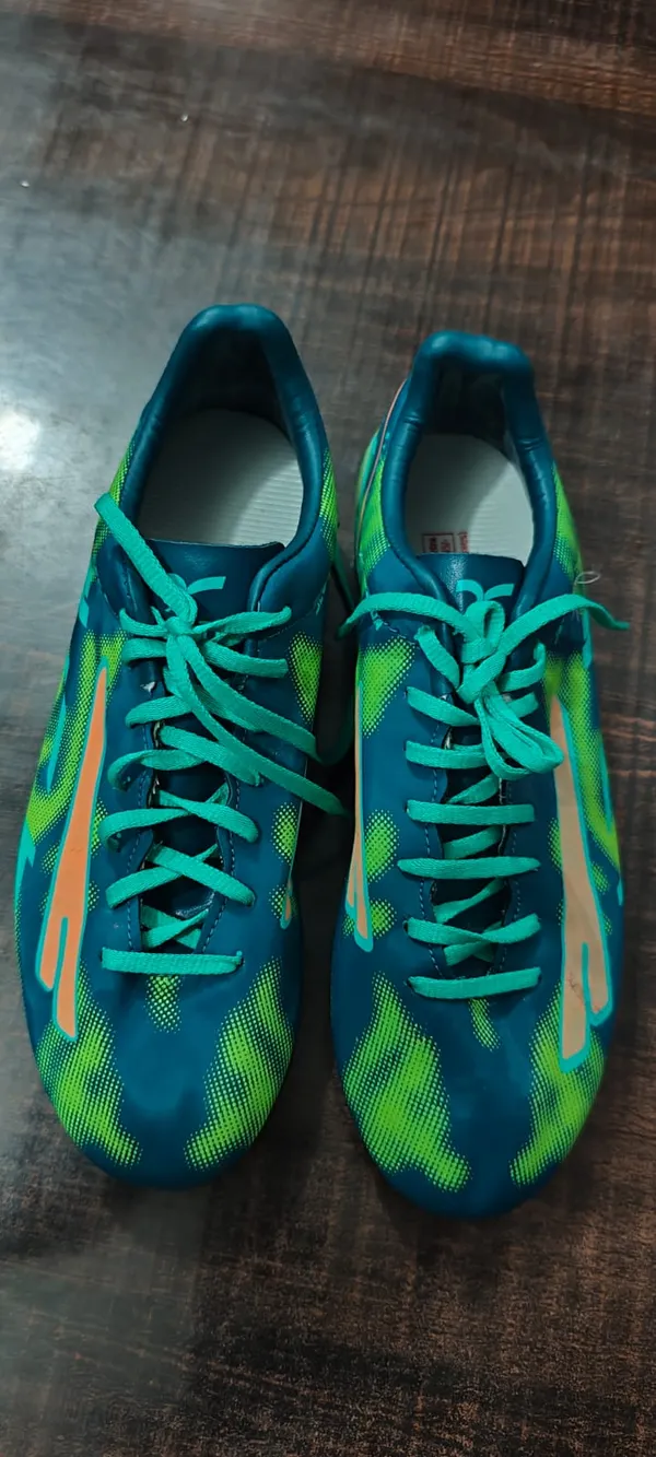 Turquoise_And_Neon_Yellow_Synthetic_And_Pu_Premium_Football_Boots_For_Men