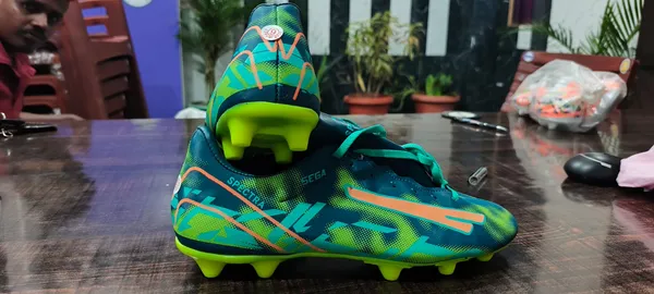 Turquoise_And_Neon_Yellow_Synthetic_And_Pu_Premium_Football_Boots_For_Men