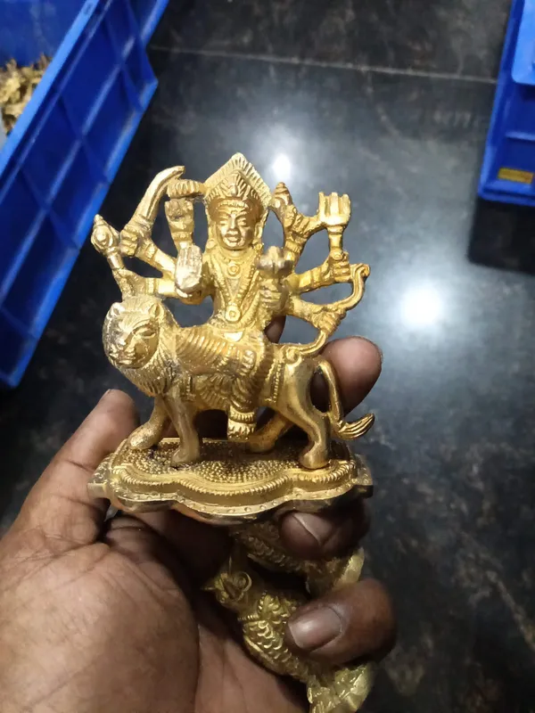 Brass_Traditional_Goddess_Durga_On_Lion_Idol