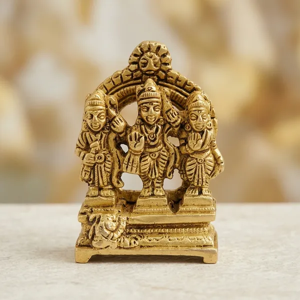 Brass_Traditional_Vishnu_Lakshmi_Saraswati_Idol