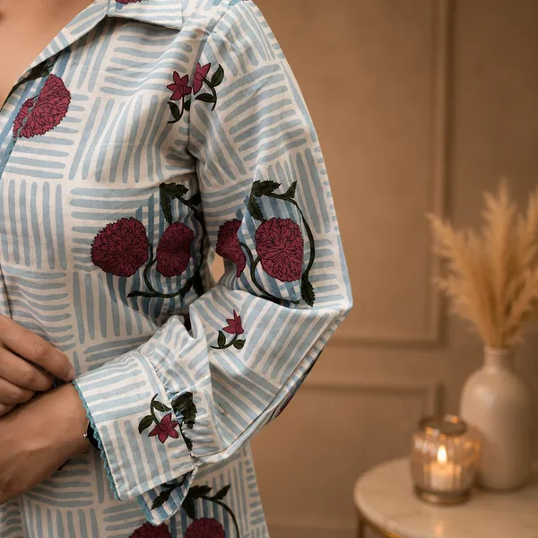 Floral_Breeze:_Aqua_Blue_Women’s_Floral_Cotton_Co-ord_Set
