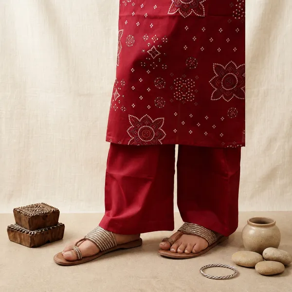 Raspberry_Pink_Cotton_Bandhani_Co-ord_Set_with_Dori_Detail