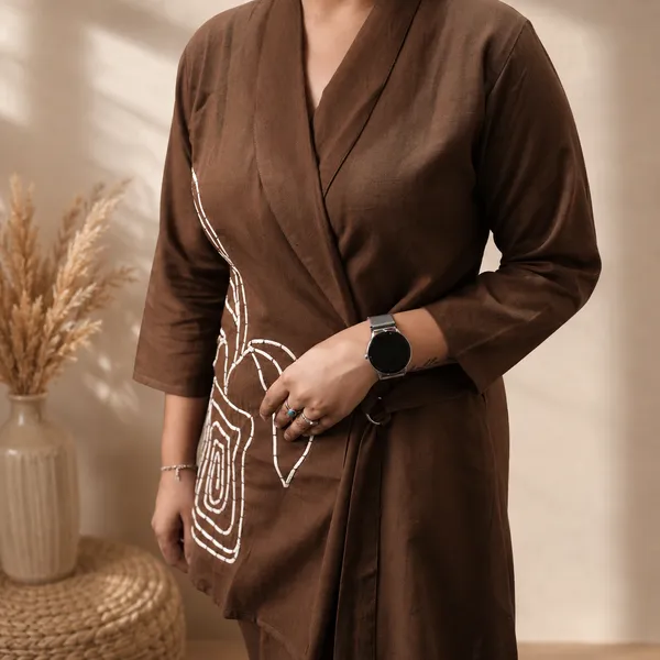 Women’s_Cocoa_Brown_Shawl_Collar_2-Piece_Co-ord_Set_with_Embroidery
