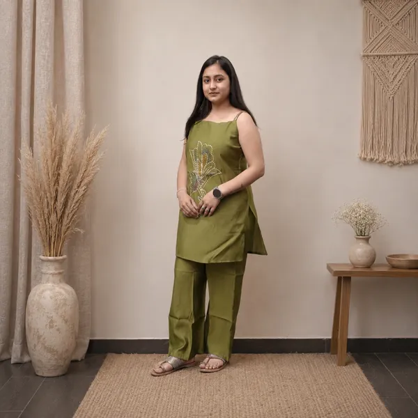 Women’s_Sage_Kantha_Embroidery_2-Piece_Cotton_Co-ord_Set_with_Sequin_Detail
