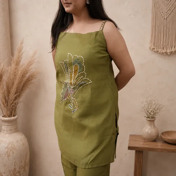 Women’s_Sage_Kantha_Embroidery_2-Piece_Cotton_Co-ord_Set_with_Sequin_Detail