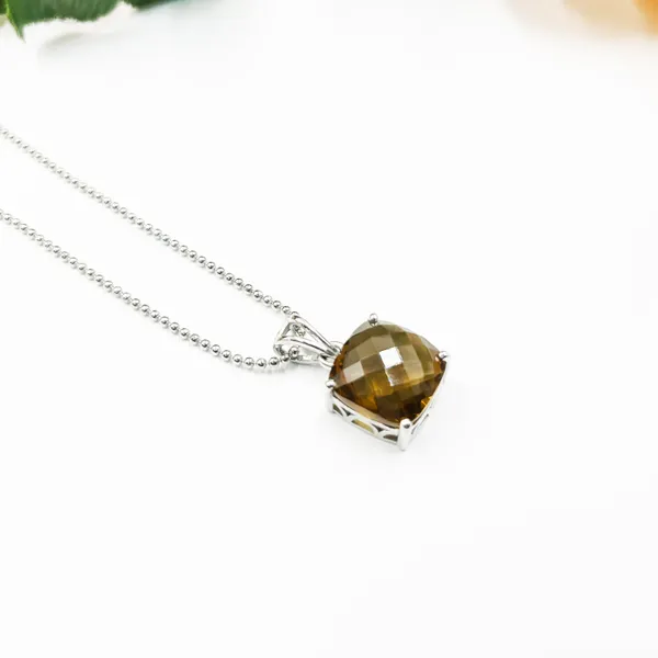 Handmade_Beer_Quartz_Cushion_Cut_Pendant_Necklace,_925_Sterling_Silver_14mm_Minimalist_Jewelry_Gift_for_her