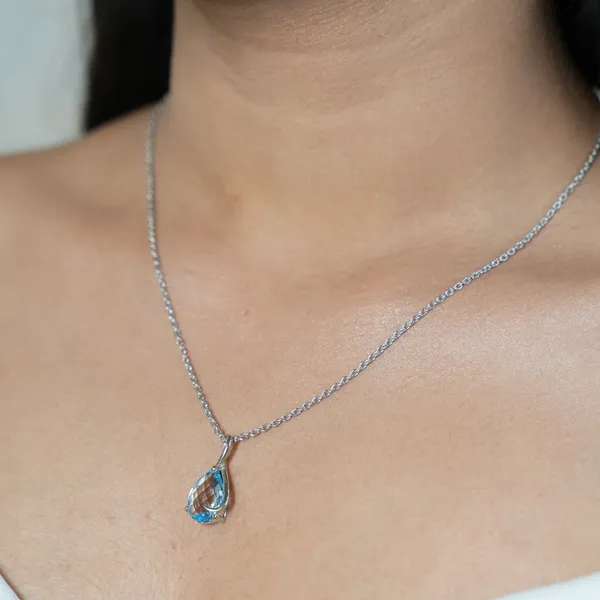 925_Sterling_Silver_Pear_Blue_Topaz_Pendant_Necklace,_13x9mm_Minimalist_Dainty_Gemstone_Jewelry_Gift_for_Her