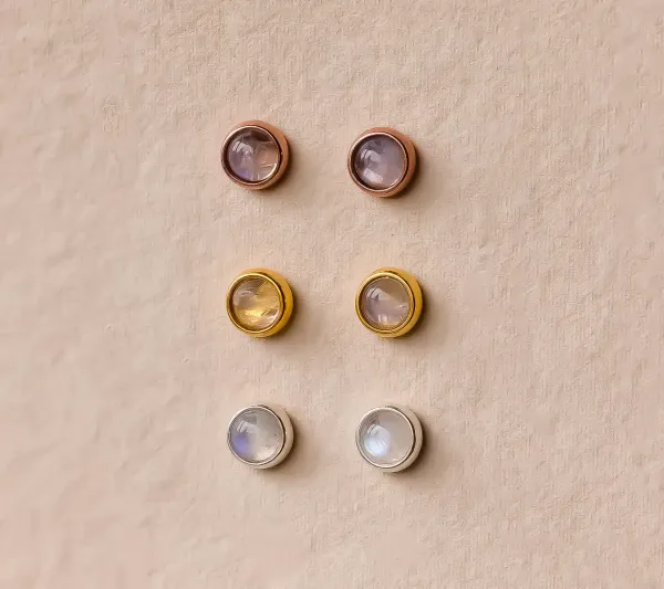 4mm_Round_Opal_Stud_Earrings,_Bezel_Set_Sterling_Silver,_Minimalist_Gemstone_Jewelry