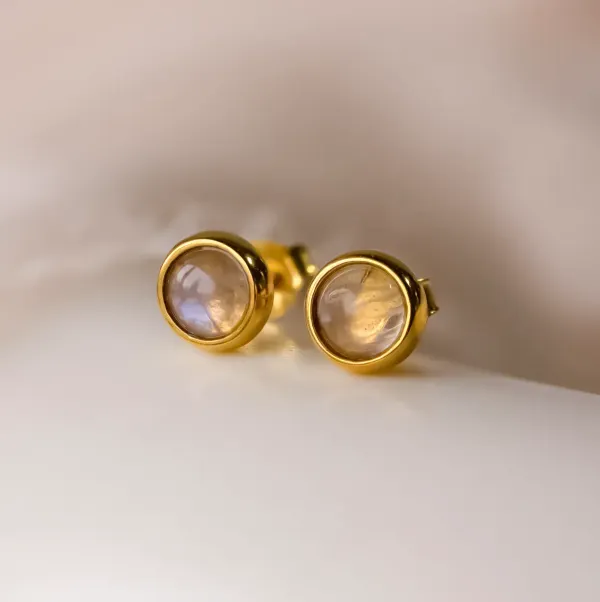 4mm_Round_Opal_Stud_Earrings,_Bezel_Set_Sterling_Silver,_Minimalist_Gemstone_Jewelry
