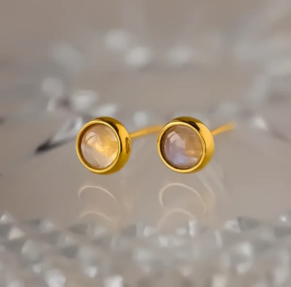 4mm_Round_Opal_Stud_Earrings,_Bezel_Set_Sterling_Silver,_Minimalist_Gemstone_Jewelry